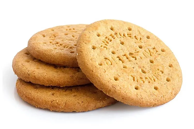 Four cookies stacked on top of each other.
