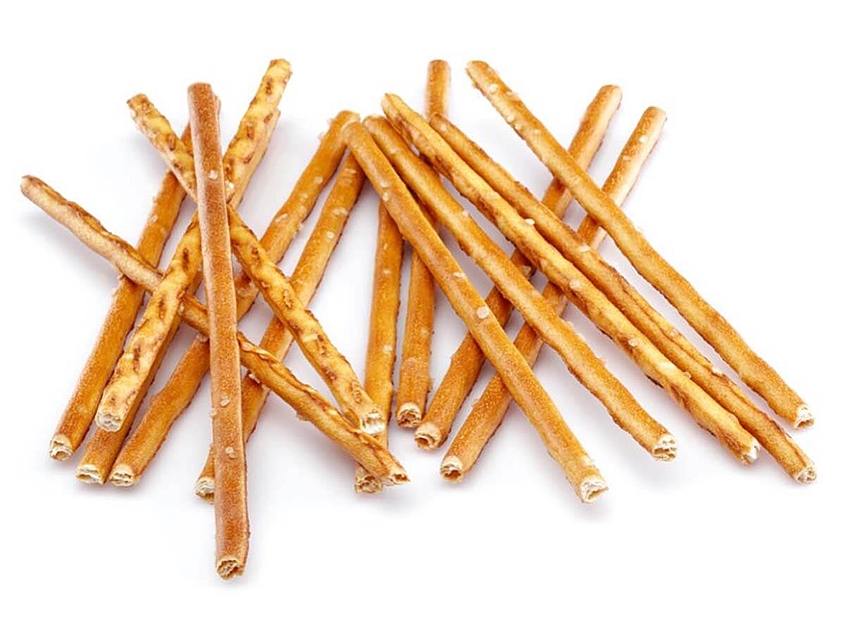 Verpackungssyteme für Sticks Sticks wie Salzstangen ohne Verpackung aufeinanderliegend