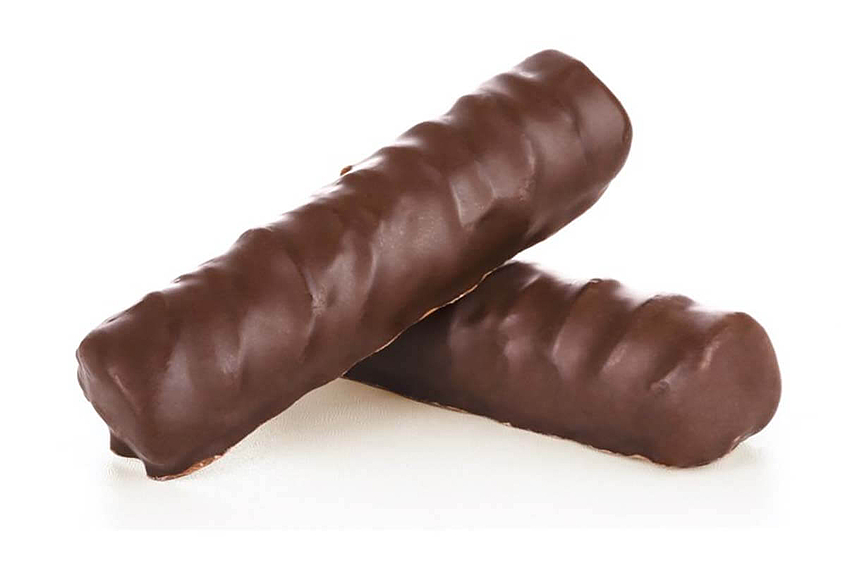 Verpackungssysteme für kleinteilige Süßwaren Zwei Schokoladenriegel liegen aufeinander ohne Verpackung